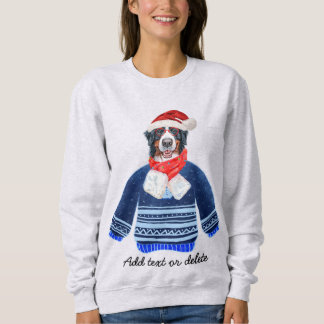 Camisa de Moletom Bernese Dog Ugly Christmas Dog M