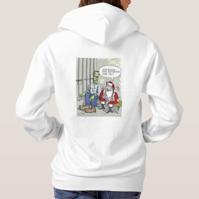 Camisa de moletom com capuz branca para mulheres S (Verso)