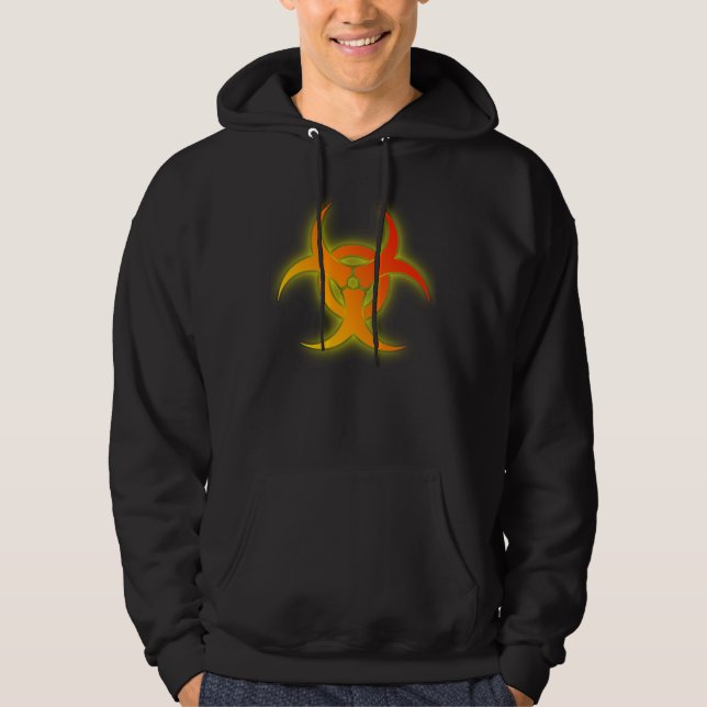 Camisa de Moletom Divertida de Perigo Biológico Hu (Frente)