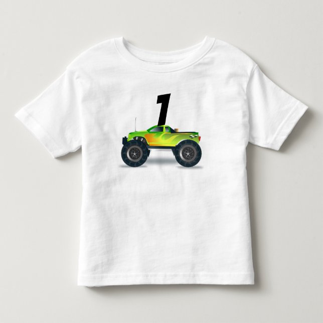 CAMISA DE MONSTRO DE CAMINHÃO PARA MENINOS DE 1 AN (Frente)