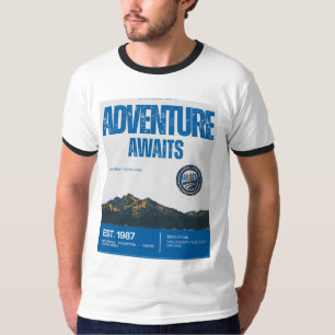 Camisa de montanha vintage Adventure Awaits Retr