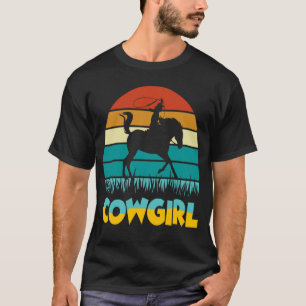 Camisa de montaria de cavalo de menina Vintage Cow