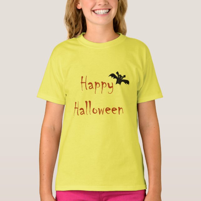 Camisa de Morcego Feliz Halloween (Frente)