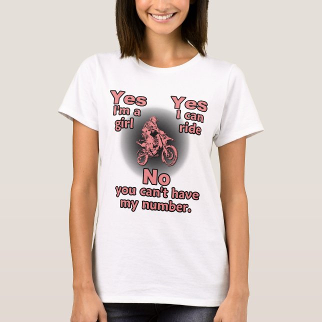 Camisa de Moto Off-Road - Sim, Eu Sou uma Garota (Frente)