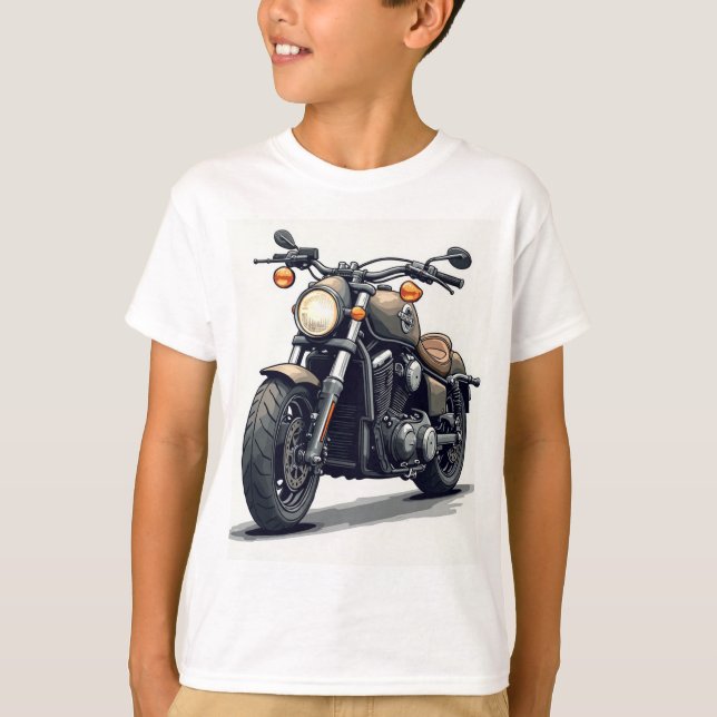 Camisa de Motocicleta para Meninos (Frente)