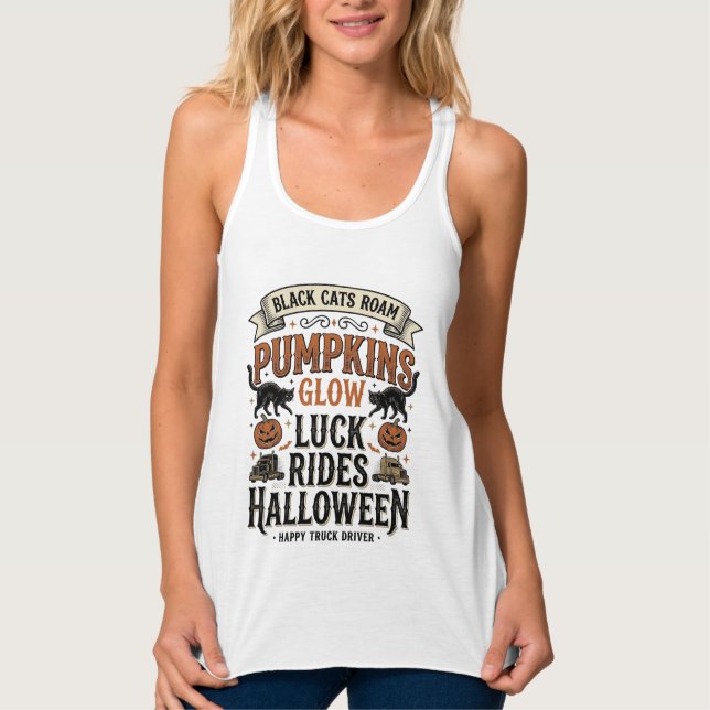 Camisa de Motorista de Caminhão de Halloween com G (Frente)