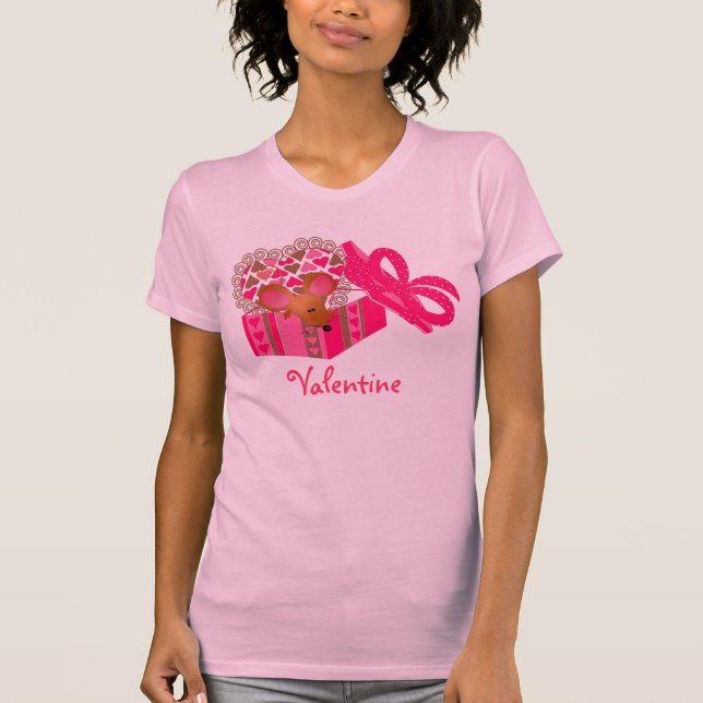 Camisa de Mouse de Amor Rosa (Frente)