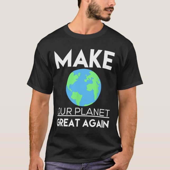 Camisa de Mudanças Climáticas - Tornar Nosso Plane (Frente)