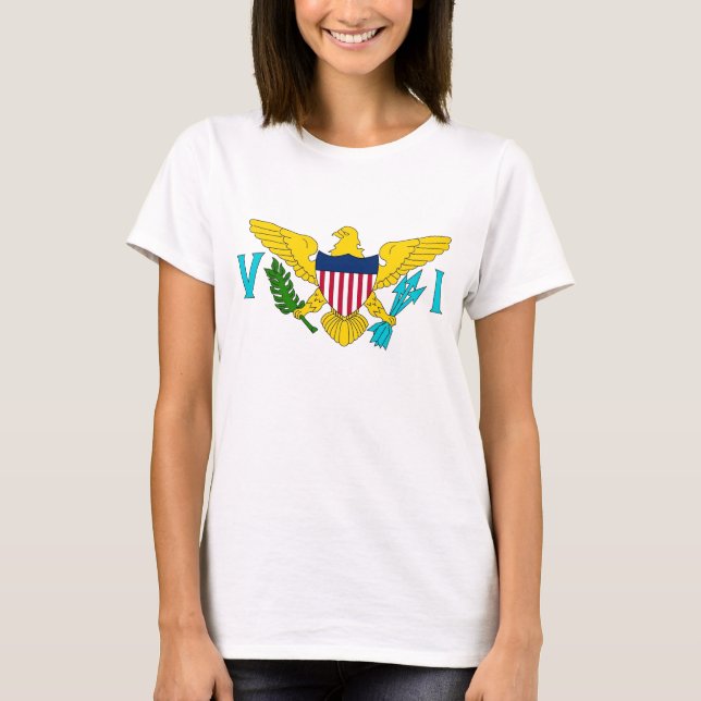 Camisa de mulher com bandeira das Ilhas Virgens (Frente)