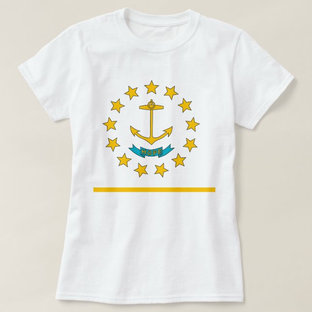 Camisa de mulher com bandeira do Estado da Ilha de (Frente do Design)