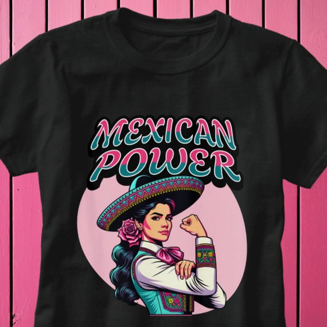 Camisa de Mulher do México Power Strong Mariachi (Mexican Power Strong Mariachi Woman Shirt)
