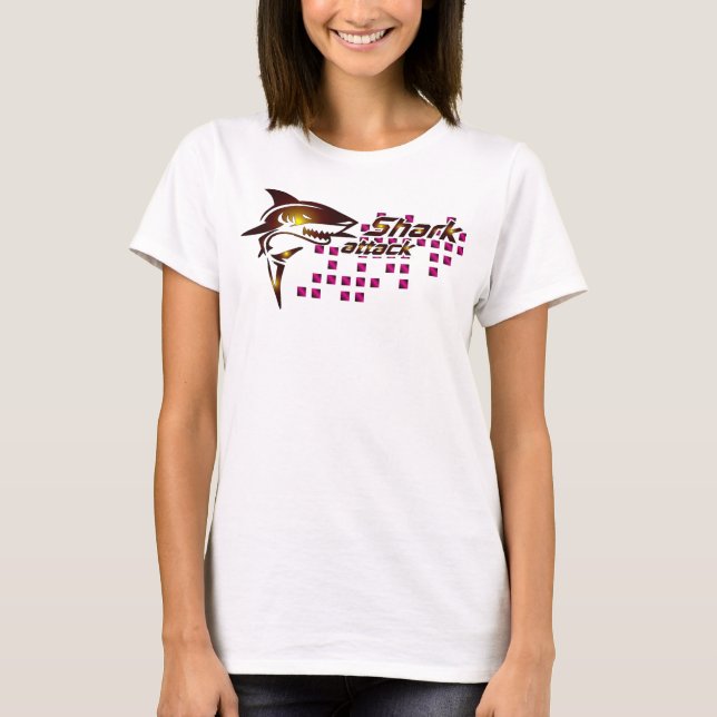 Camisa de Mulheres Atacadas com Tubarão (Frente)