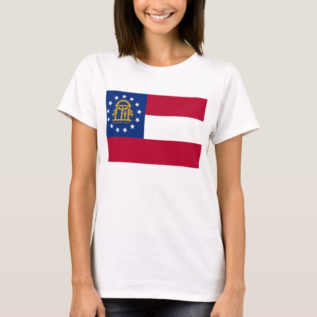 Camisa de mulheres com bandeira do Estado da Geórg (Frente)