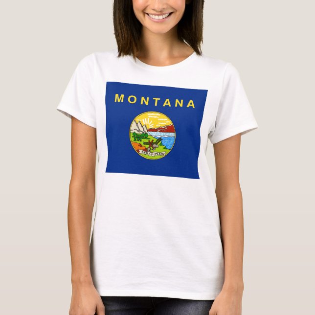 Camisa de mulheres com bandeira do Estado de Monta (Frente)
