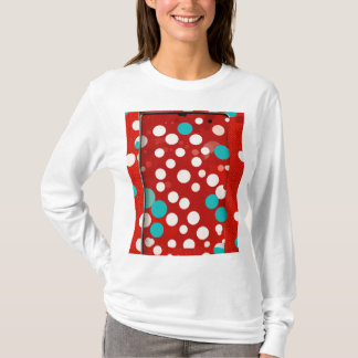 camisa de mulheres com design de folka vermelha