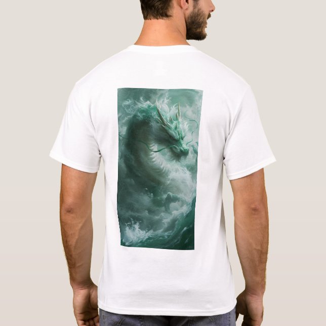 Camisa de Nadagem de Nadadores Magia Verde e Dragã (Verso)