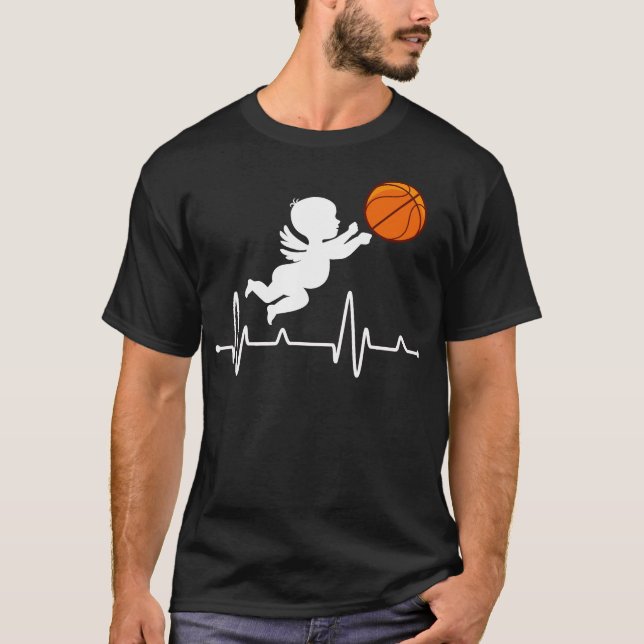 Camisa de namorados, alças de basquete de coração  (Frente)