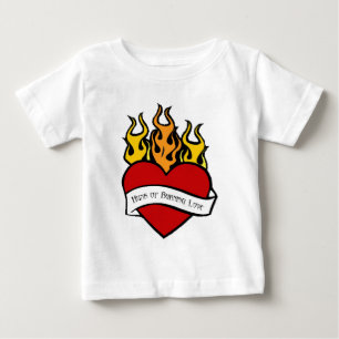 Camisa De namorados De Tatuagem Cardíaca Bebê