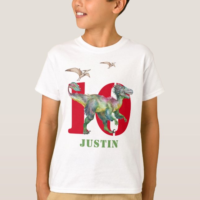 Camisa de Nascimento do Dinossauro T Rex (Frente)