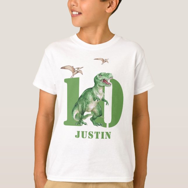 Camisa de Nascimento do Dinossauro T Rex (Frente)