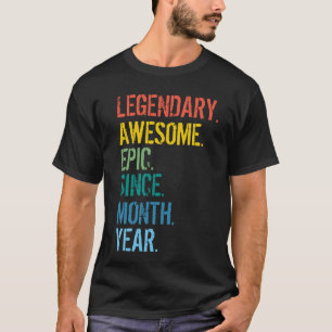 Camisa de Nascimento do Mês e Ano Personalizada