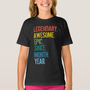 Camisa de Nascimento do Mês e Ano Personalizada
