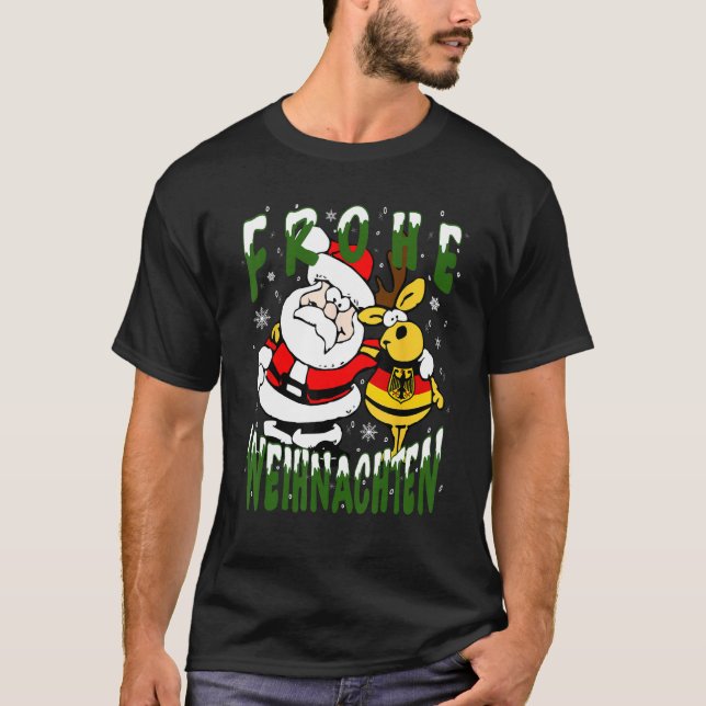 Camisa de Natal alemã Frohe Weihnachten (Frente)
