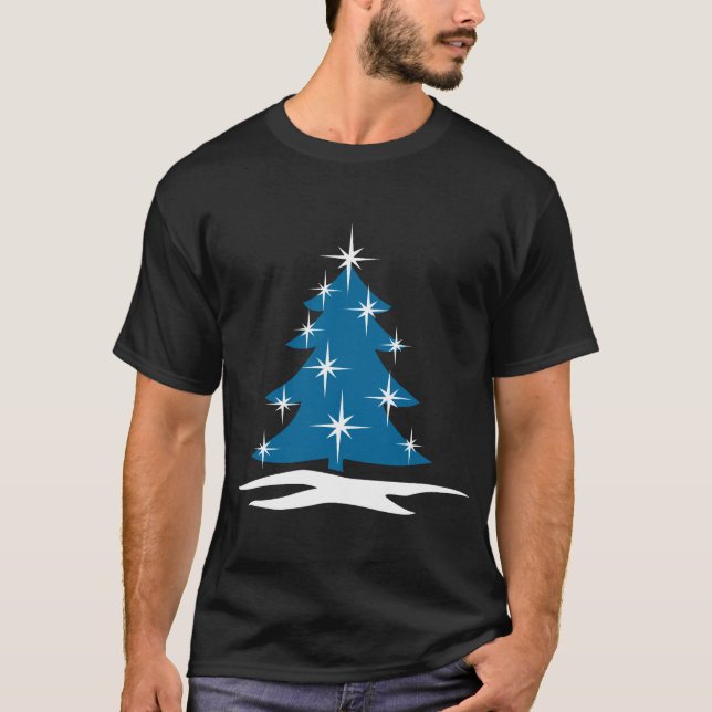 Camisa de Natal Azul Unisex Holiday Top (Frente)