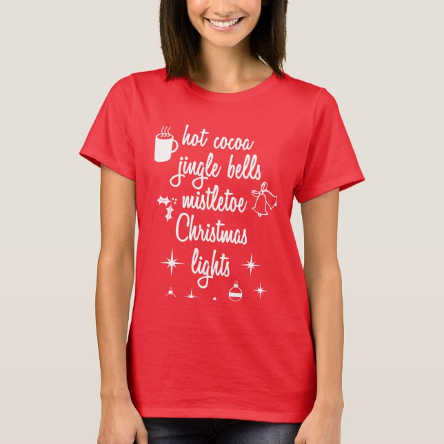 Camisa De Natal Bonita, Mulheres Adultas De Férias (Frente)
