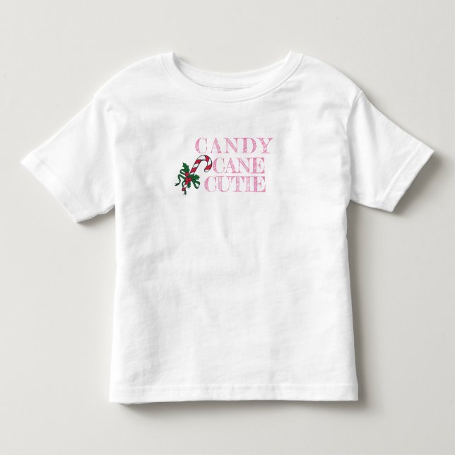 Camisa de Natal Candy Cane Cutie para Crianças e B (Frente)