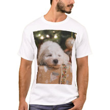 Camisa de Natal com Design de Cachorro Bonito