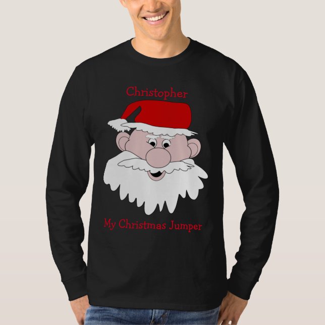 Camisa de Natal com Design de Papai Noel (Frente)