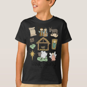 Camisa de Natal Cristã Natividade Xmas História Ve