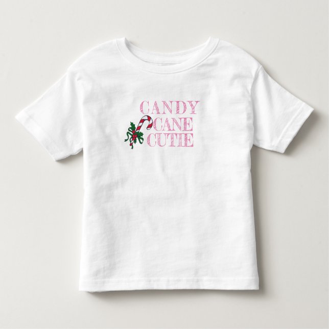 Camisa de Natal Cutie Candy Cane para crianças (Frente)