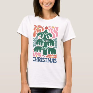 Camisa de Natal da Boho Women, t-shirt de Natal.