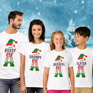 Camisa de Natal da Família Elf Personalizada