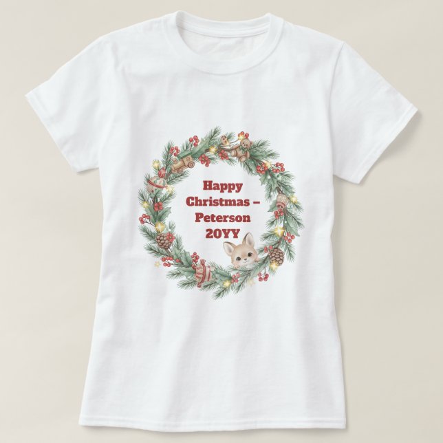 Camisa de Natal da Família - Fia de Natal (Frente do Design)