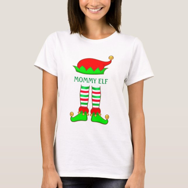 Camisa De Natal Da Mamãe De Trendy Bonita Elf (Frente)