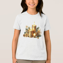 Camisa de Natal das Velas Douradas