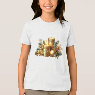 Camisa de Natal das Velas Douradas