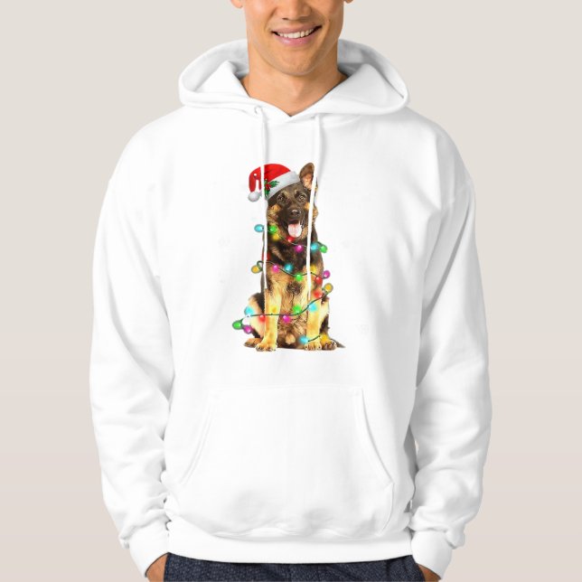 Camisa de Natal de Cachorro Pastor Alemão Árvore d (Frente)