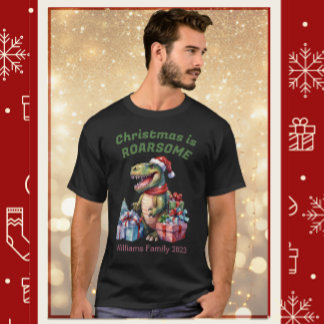 Camisa de Natal de Dinossauro Engraçado para Homen