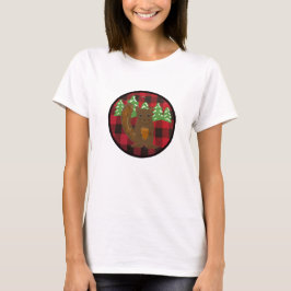 Camisa de Natal de Esquilo da Floresta com Xadrez