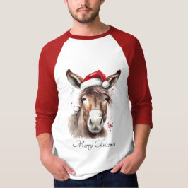 Camisa de Natal de Fazenda com Burro