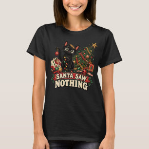 Camisa de Natal de Gato Preto 'O Papai Noel Não Vi