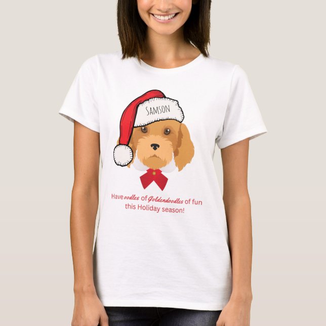 Camisa de Natal de Goldendoodle (Frente)