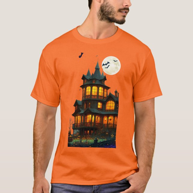 Camisa de Natal de Halloween Haunted House (Frente)