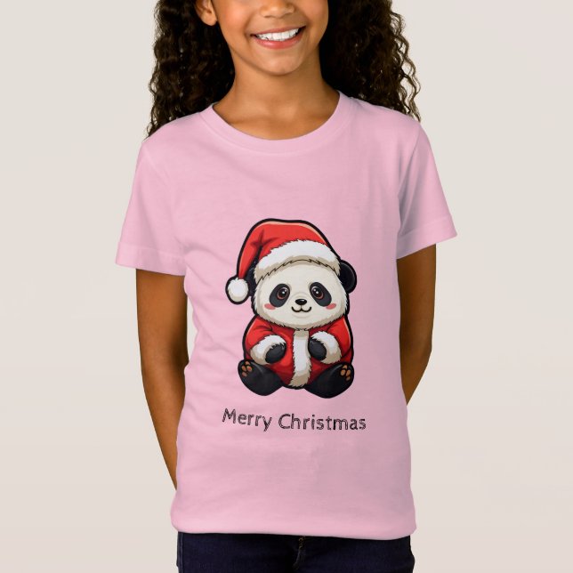 Camisa de Natal de Panda Santa Claus (Frente)