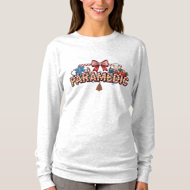 Camisa de Natal de Paramédico Manga Longa (Frente)