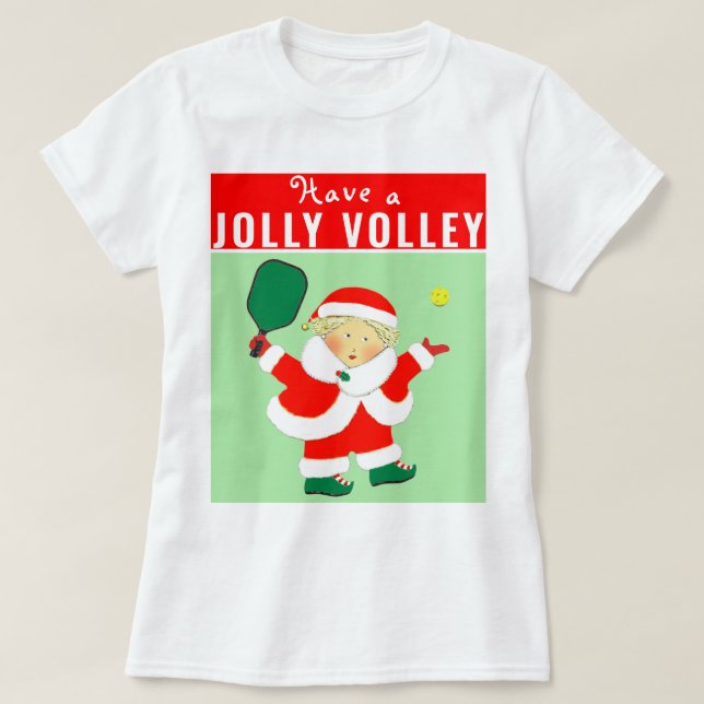 Camisa de Natal de Pickleball (Frente do Design)